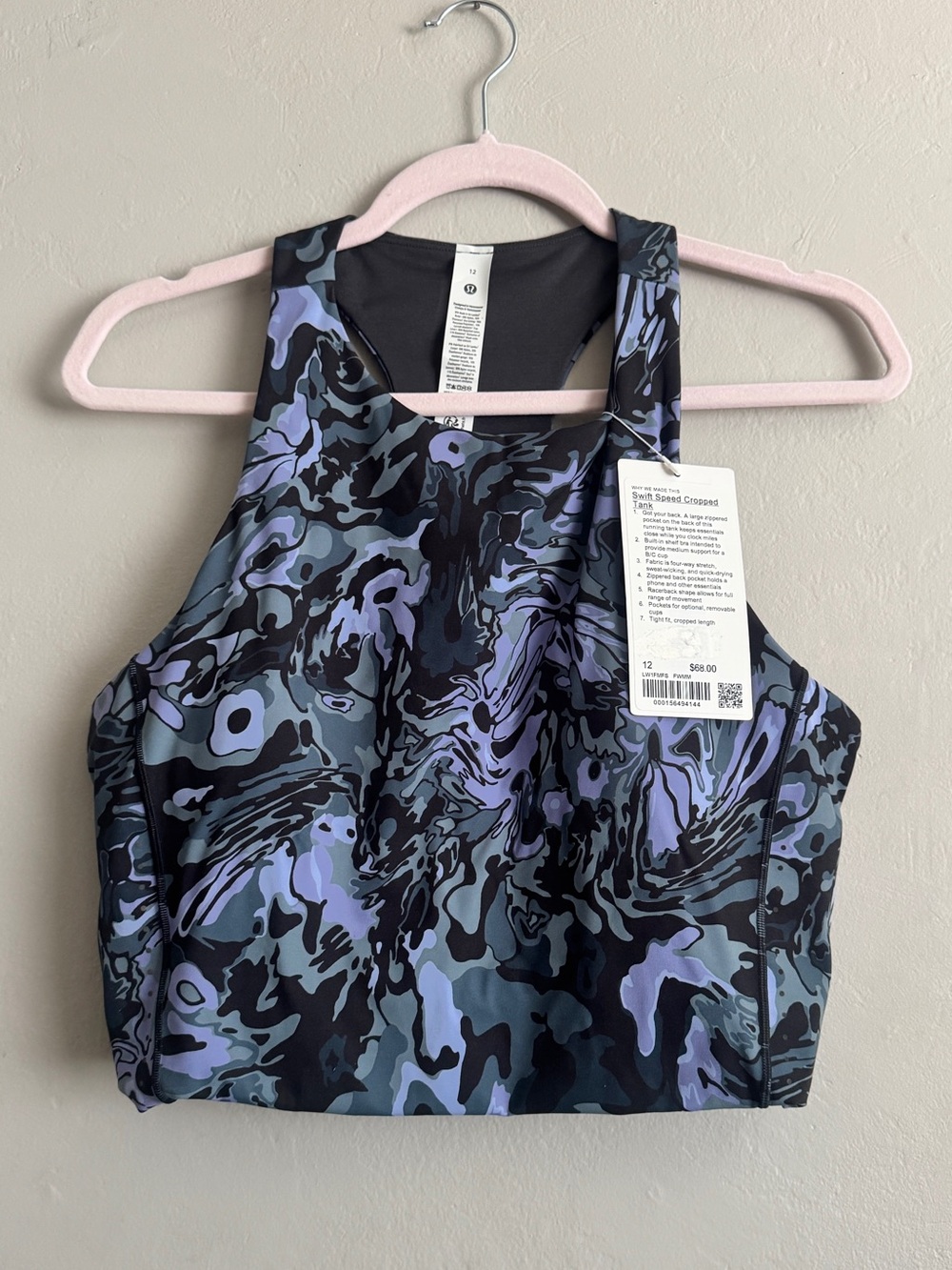 NWT Lululemon Swift Speed Cropped Tank Top (B/C Cup 12